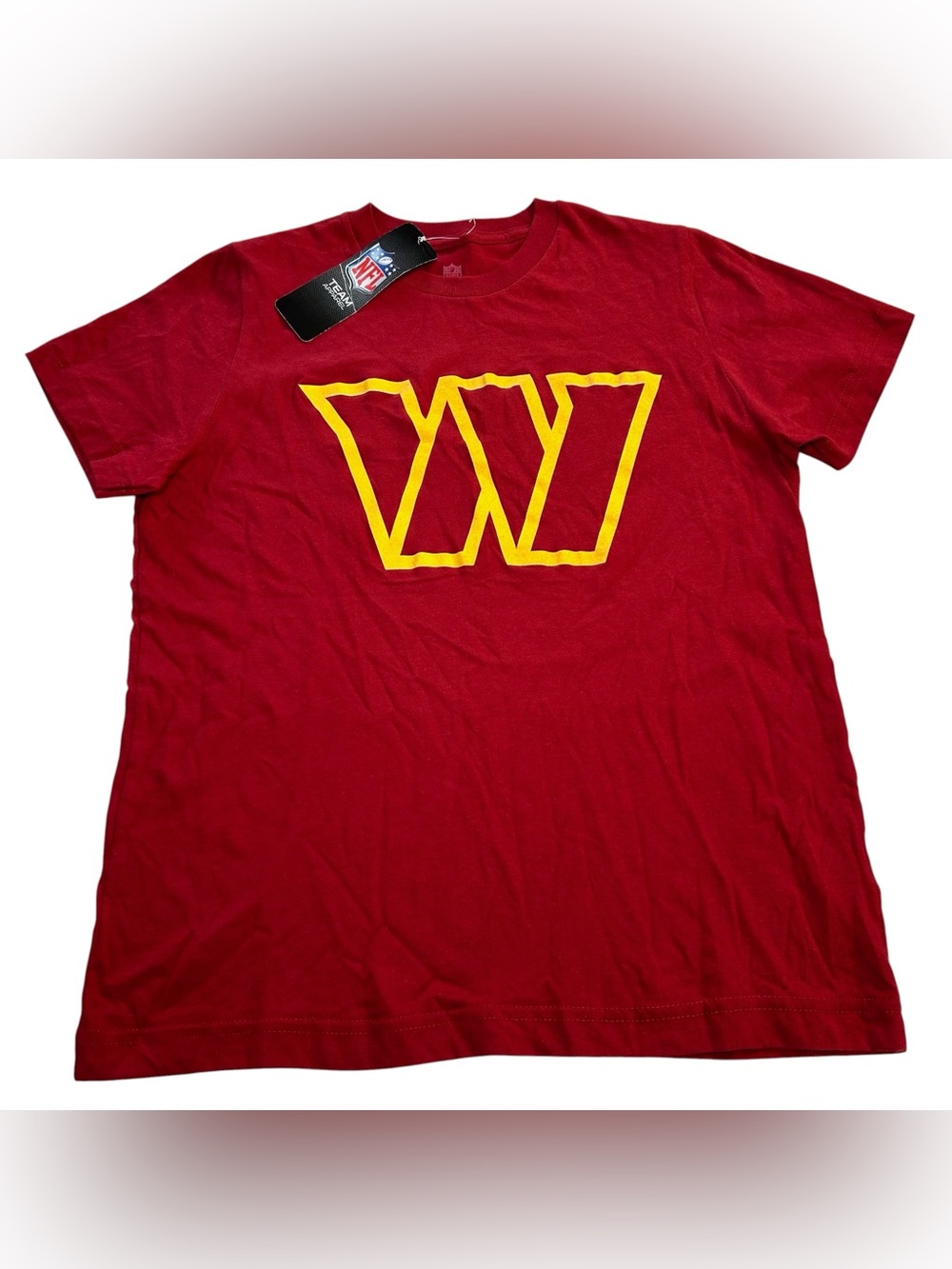NWT Washington Commanders NFL Team Apparel Youth T-Shirt Big Logo Red Size M
